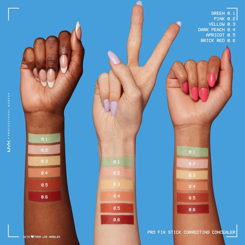 NYX PROFESSIONAL MAKEUP Pro Fix Stick Correcting Concealer, Buildable Medium Coverage Concealer Stick - Green...