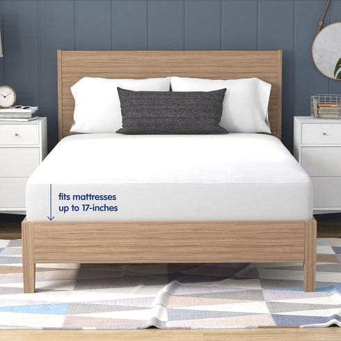 Vibe Premium Fitted Washable Terry Cloth Waterproof Mattress Protector, King, White...