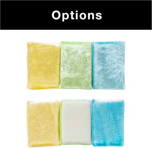 Smart Design Delicate Use Smart Cloth Scrub Sponge with Odorless Rayon Fiber - Set of 3 - Ultra Absorbent - Dual Soft Sides - Cleaning, Dishes, St...
