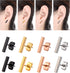 4 Pairs Stud Earrings Stainless Steel Line Stick Stud Earring Rectangle Bar Stud for Men and Women, 4 Colors...