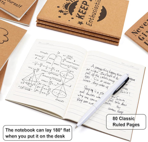 feela 30 Pack Kraft Notebooks, 15 Designs A6 Cute Mini Pocket Notebooks and Journals, Lined Motivation Small Journal Notebook Bulk for Women Schoo...