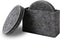 Drink Coasters Set of 6 with Holder - Dark Gray Round Water Absorption Felt Mat, Prevent Furniture from Dirty and Scratched, Suitable for Kinds of...