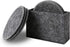 Drink Coasters Set of 6 with Holder - Dark Gray Round Water Absorption Felt Mat, Prevent Furniture from Dirty and Scratched, Suitable for Kinds of...