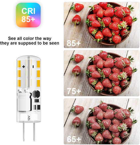 G4 LED Bulb JC Type Bi-Pin Base Bulb 1.5W AC/DC 12V 10W T3 Halogen Bulb Replacement for Landscape Lighting, Under Cabinet Puck Light, Chandeliers,...