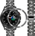 Bands Compatible with Samsung Galaxy Watch 4 Classic (46mm), 20mm Luxury Rhinestone Diamond Metal Steel Bracelet with Watch Face Bezel Ring Case C...