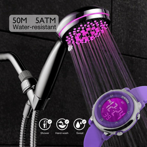 Gosasa Kids LED Digital Electrical Luminescent Silicone Outdoor Sport Waterproof Alarm Children Dress Wrist Watch with Stopwatch for Boys Girls...