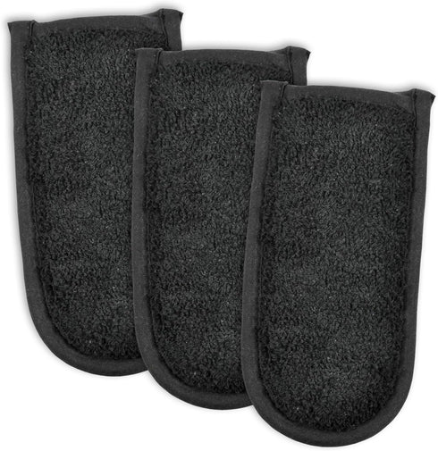 DII Basic Terry Collection Quilted 100% Cotton, Pan Handle, Black, 3 Piece...