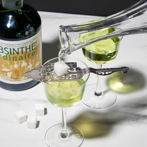 Viski Spoon-Vintage Style Absinthe Dripper with Perforations-Dishwasher Safe Stainless Steel Set of 1, Silver...
