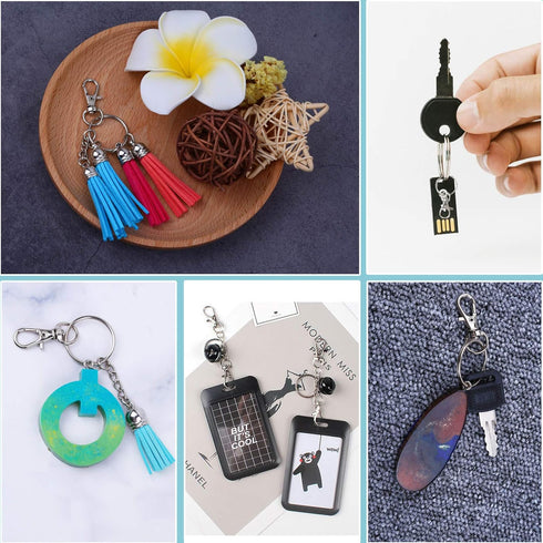 140Pcs Keychain Hooks with Key Rings, Flasoo Keychain Hardware with 70Pcs Swivel Clasps Lanyard Snap Hook and 70Pcs Keychain Rings for DIY Crafts,...