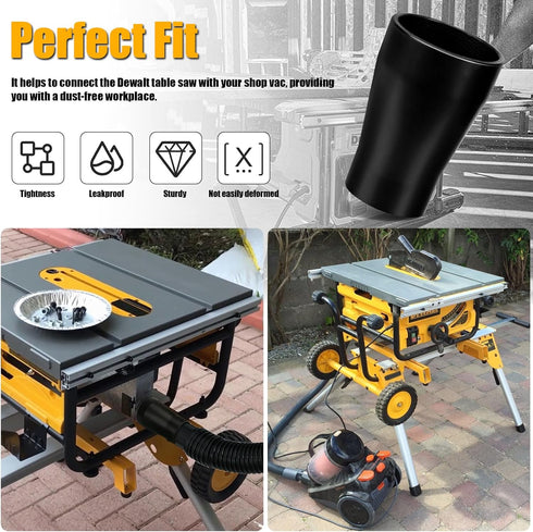 Table Saw Vacuum Adapter for Dewalt DWE7491RS - Dewalt Dust Collector Adapter Suitable for Connecting 2 1/2 "Table Saw Outlet Connected to 1 7/8" ...