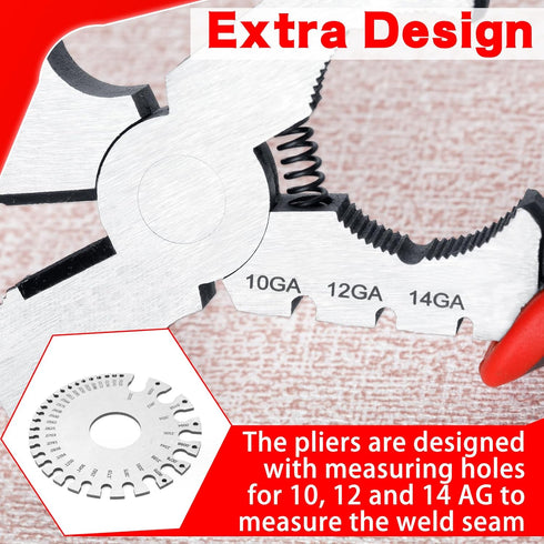 SPEEDWOX MIG Welding Pliers With Measurement Holes 7 In 1 Multi-Function Welding Pliers Mig Welder Welding Tools Slag Hammer Welding Accessories A...