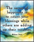Posterizer 1 pcs-Secret of Happiness-Count Your Blessings- William Penn-Quotes-Motivational & Inspirational Art-Gift for book lovers- unframed wal...