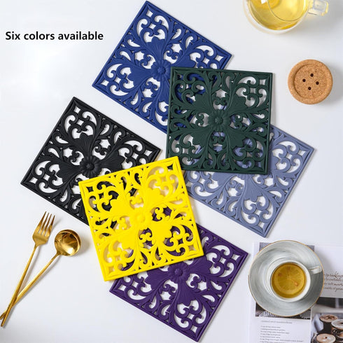 Smithcraft Silicone Trivets for Hot Pots and Pans & Dishes, Square Hot Pads for Kitchen Counter, Multi Function Silicone Trivet Mat, Durable Silic...