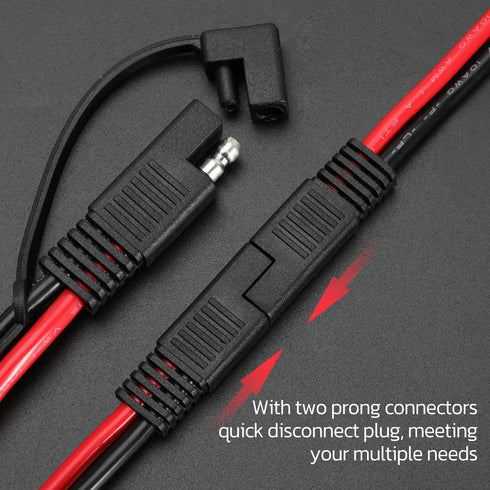 10AWG SAE Extension Cable 10 Gauge SAE to SAE Extension Cord with Two Prong Connectors for Solar RV Automotive (6FT)...
