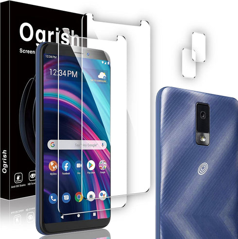 [2+2 Pack Screen Protector for BLU View 3 (B140DL) and Camera Lens Protector - Tempered Glass,Anti-fingerprint,Shatter Proof,HD Clarity...