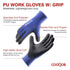 COOLJOB 12/60 Pairs Bulk Safety Work Gloves with Grip, 13 Gauge Ultra-lite PU Dipped Gloves Pack for Gardening, Warehouse Work, Polyurethane Breat...
