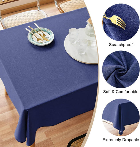 Textured Tablecloth Rectangle 52x70 Water Resistant Spill-Proof Wipeable Table Cloth Wrinkle Free Fabric Dining Table Cover for Birthday Party Far...