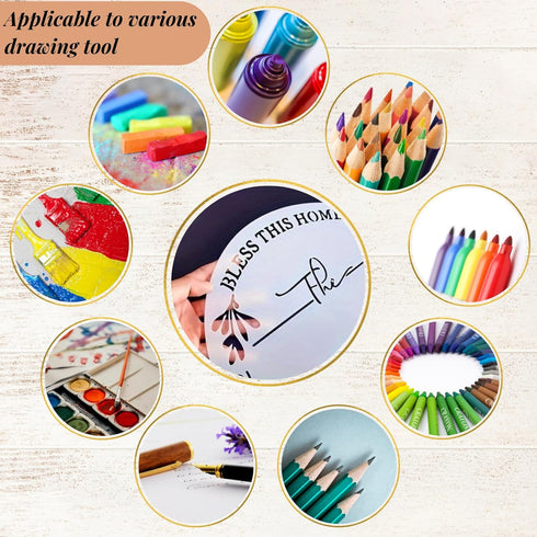 Welcome Stencils for Painting?12” Round Stencils for Painting on Wood, Stencils for Crafts Reusable Drawing Templates for Door Hanger, Porch Wood ...