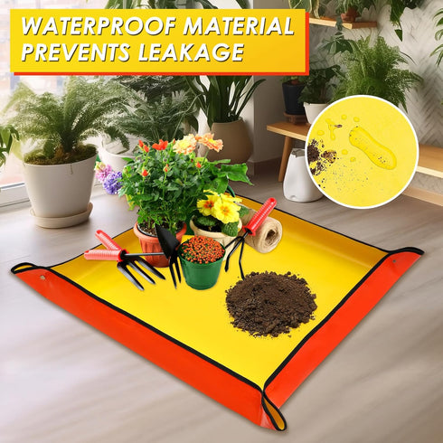 Extra Large Repotting Mat for House Plants Transplanting and Potting Mix Mess Control, Portable Gardening foldable plant tray, Potting Mat for ind...