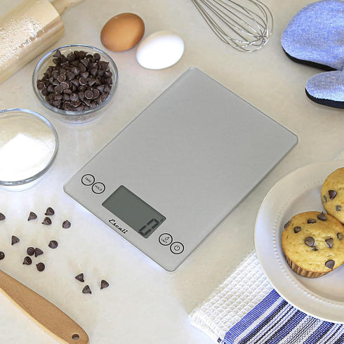 Escali Arti Glass Food Scale Digital Countertop Kitchen, Baking and Cooking Scale with Nutrition and Calorie Counter, 15-Pound Capacity, 9" x 6.5"...
