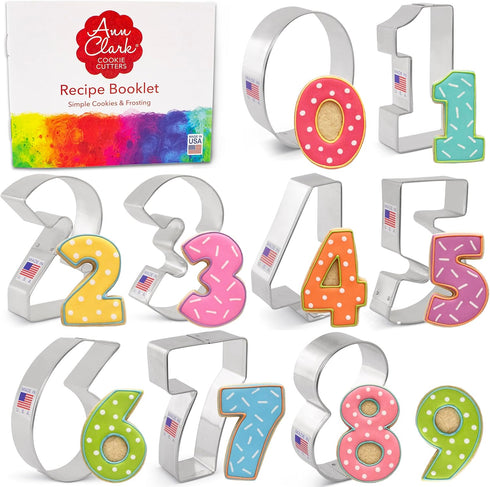 Ann Clark Cookie Cutters Number Cookie Cutters 9-Pc. Set Made in USA...