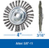 Mercer Industries 186010 - 4" x 3/16" x 5/8"-11 Stringer Bead Wire Wheel, .020 Carbon Steel Wire (with metric adapters)...
