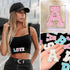 Yinder Glitter Resin Rhinestone Alphabet Letter Stickers Crystal Rhinestone Iron on Letter Self Adhesive A-Z Glitter Stickers for Art Clothing DIY...