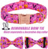 Halloween Boy Dog Collar Bow Tie, Thick Purple Pumpkin Male Dog Collar with Safety Metal Buckle Adjustable Wide Big Collars for Small Medium Large...
