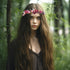 Vivivalue Adjustable Flower Headband Women Floral Crown Hair Wreath Flower Headpiece Halo Boho with Ribbon Wedding Party Festival Photos Maroon...