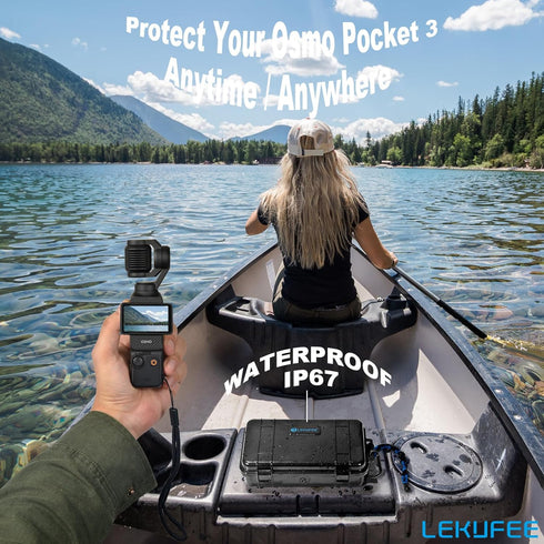 Lekufee Travel Waterproof Hard Case Compatible with DJI Osmo Pocket 3/Creator Combo/Power Expansion Combo/DJI Pocket 3 Video Camera/Vlogging Camer...