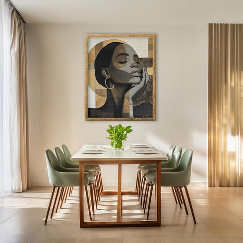 Posterizer 1 pcs-African woman with gold hoop-chic art-Afro-American Art Collection-Abstract & Modern Art-Chic Home Decor- unframed wall art...