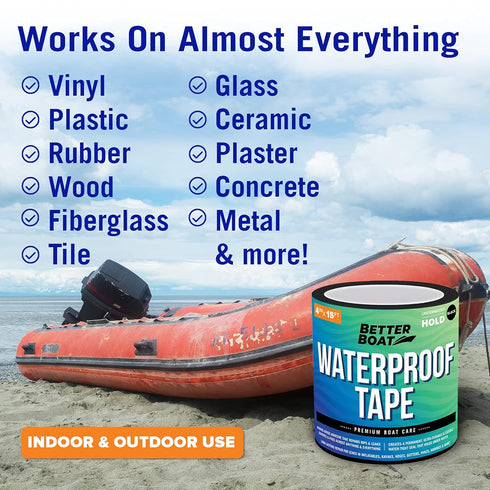 Black Waterproof Tape for Leaks Thick Heavy Duty Water Proof Tape Sealing Marine Grade Outdoor Pools, Gutter, Underwater, Stop Leak Seal Tape Repa...