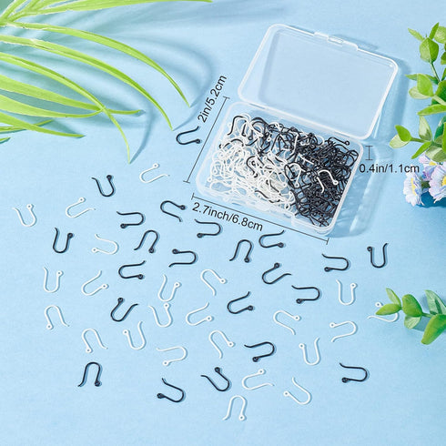 SUNNYCLUE 1 Box 200Pcs Plastic Earring Hooks Hypoallergenic Earring French Hooks Non-Allergenic Fish Hook Ear Wires Earrings Components Earring Fi...