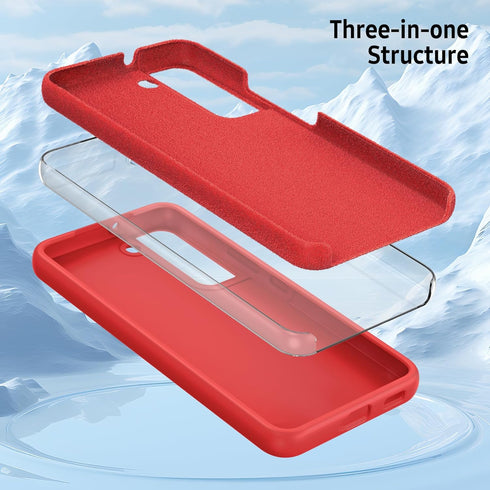 Galaxy S22 5G Case, Samsung S22 2022 Case Liquid Silicone Case Dual Layer Hybrid Hard PC Soft Silicone Gel Rubber Slim Fit Shockproof Protective P...