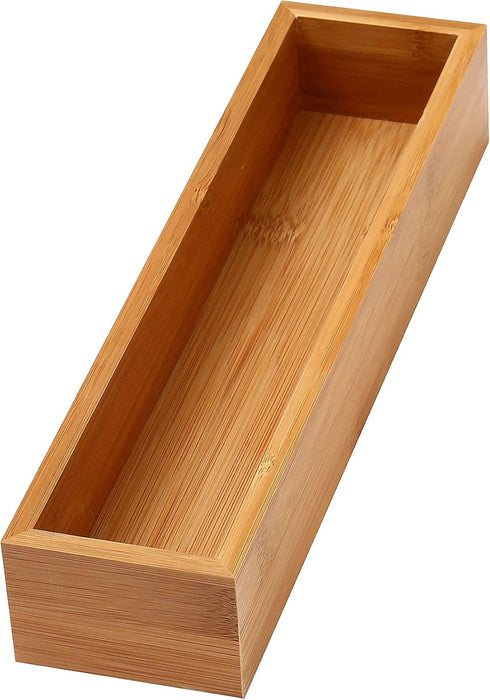 YBM HOME Bamboo Drawer Organizer Storage Box for Kitchen Drawer, Junk Drawer, Office, Bedroom, Children Room, Craft, Sewing, and Bathroom, 3x12x2 ...