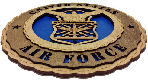 Unique Decorative Custom Laser Crafted Three Dimensional Wooden Wall Plaque - Armed Forces Air Force...