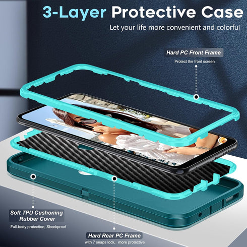 LeYi for Moto G Play 2023 Case: Motorola G Play 2023 Phone Case with 2 PCS Tempered Glass Screen Protector, Heavy Duty 3 in 1 Military Grade Shock...