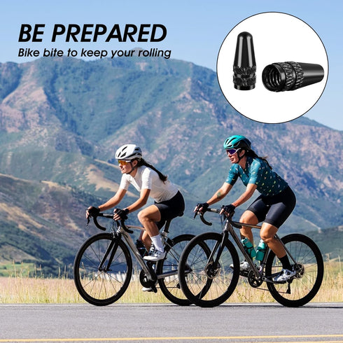 Black Presta Valve Cap, 8 Pack Aluminum Anodized Bike Valve Stem Caps Bicycle Tire Air Dust Stem Covers - Used On Presta/French Valves Bike Tire C...