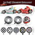 10 PCS Race Car Balloons, Foil Helmet Checkered Balloons and Hot Wheel Tire Balloons, Race Car Party Supplies for Boy Two Fast Birthday Party Cars...