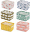 Foldable Storage Basket - Set of 6 Small Collapsible Canvas Containers Organizers with Handle for Home Decor or Storing Toys, Keys, Sundries, Litt...