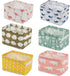 Foldable Storage Basket - Set of 6 Small Collapsible Canvas Containers Organizers with Handle for Home Decor or Storing Toys, Keys, Sundries, Litt...
