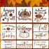 Large Fall Stencils 12” Fall Stencil Happy Thanksgiving Stencils Pumpkin Stencil for Painting on Wood Give Thanks Templates...