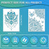12 Pieces Large Mandala Stencil Reusable Mandala Painting Templates 8.3 x 11.7 Inch Floral Design Drawing Craft Stencil for DIY Wall, Tile, Furnit...