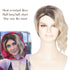 Miss U Hair Women Girl's Short Half Curly Half Straight Wig Decent Black Gradient Golden Cosplay Wig...