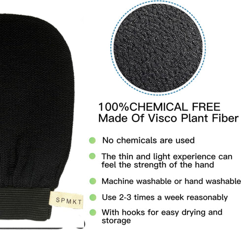 Korean Exfoliating Mitts 2Pcs - Deep Body Scrubber Exfoliator Gloves for Dead Skin, Spray Tan Removal, Keratosis Pilaris and Body Scrub - Part of ...