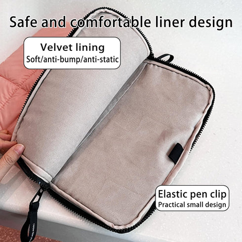Puffy Laptop Sleeve 13 Inch Pink, Waterproof Carrying Case Bag for Women, Fluffy Computer iPad Pro 12.9 Case, Compatible with MacBook Pro 12, MacB...