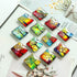 12Pcs Glass Strong Magnetic Refrigerator Magnet - Square Glass Fridge Decoration with Powerful Flat Magnet for Office Whiteboard, Cabinet & Locker...