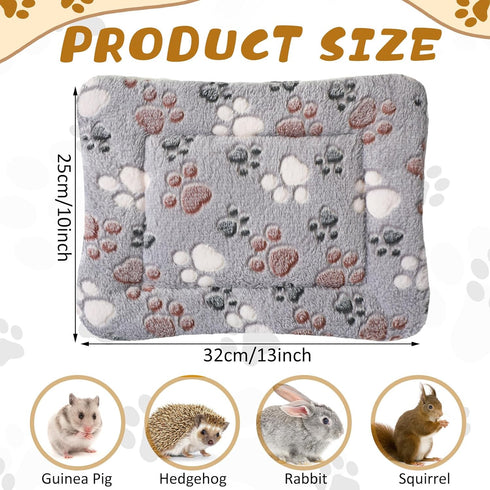 4 Pack Ultra Soft Dog Cat Bed Mat with Cute Prints Reversible Fleece Dog Crate Kennel Pad Cozy Washable Thickened Hamster Guinea Pig Bed Pet Bed M...