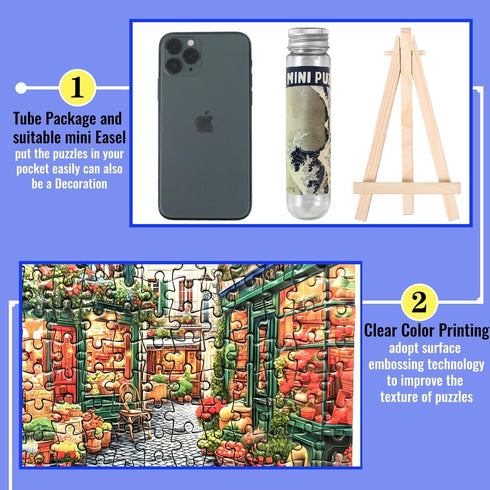 Small Jigsaw Puzzles for Adults 150 Pieces Vintage Streetscape Mini Jigsaw Puzzles Oil Painting Challenging Mini Puzzles Tiny Jigsaw Puzzles 6 x 4...
