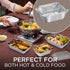 Fit Meal Prep 50 Pack Small Aluminum Foil Pans with Clear Lids, 1 lb 5 x 4” Disposable Tin Foil Baking Pans, Durable Foil Food Containers Freezer ...